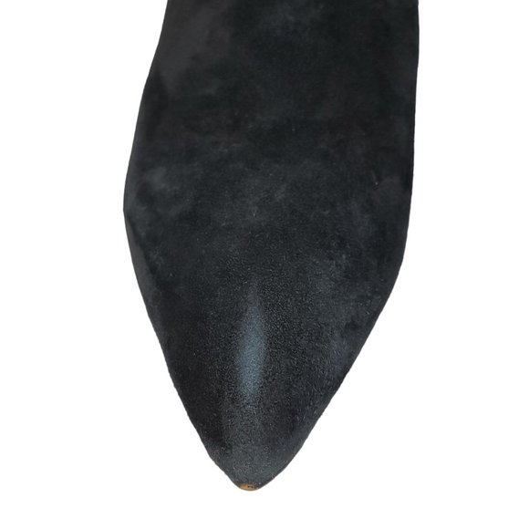 Sam Edelman Lucy Booties Suede Leather Moc-Croc Cone Heel Point-Toe - Picture 6 of 9